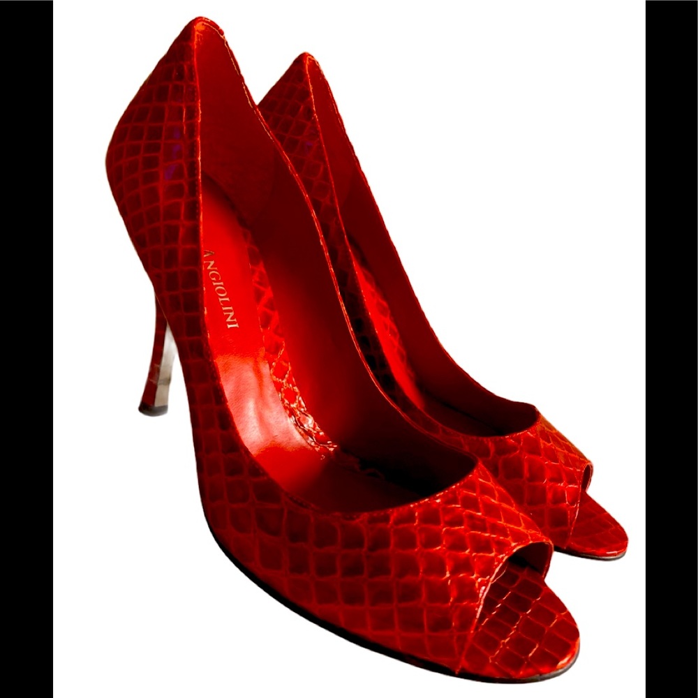 Red Leather Enzo Angiolini High Heels